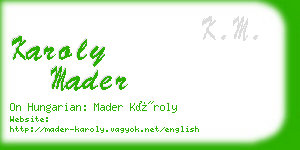 karoly mader business card